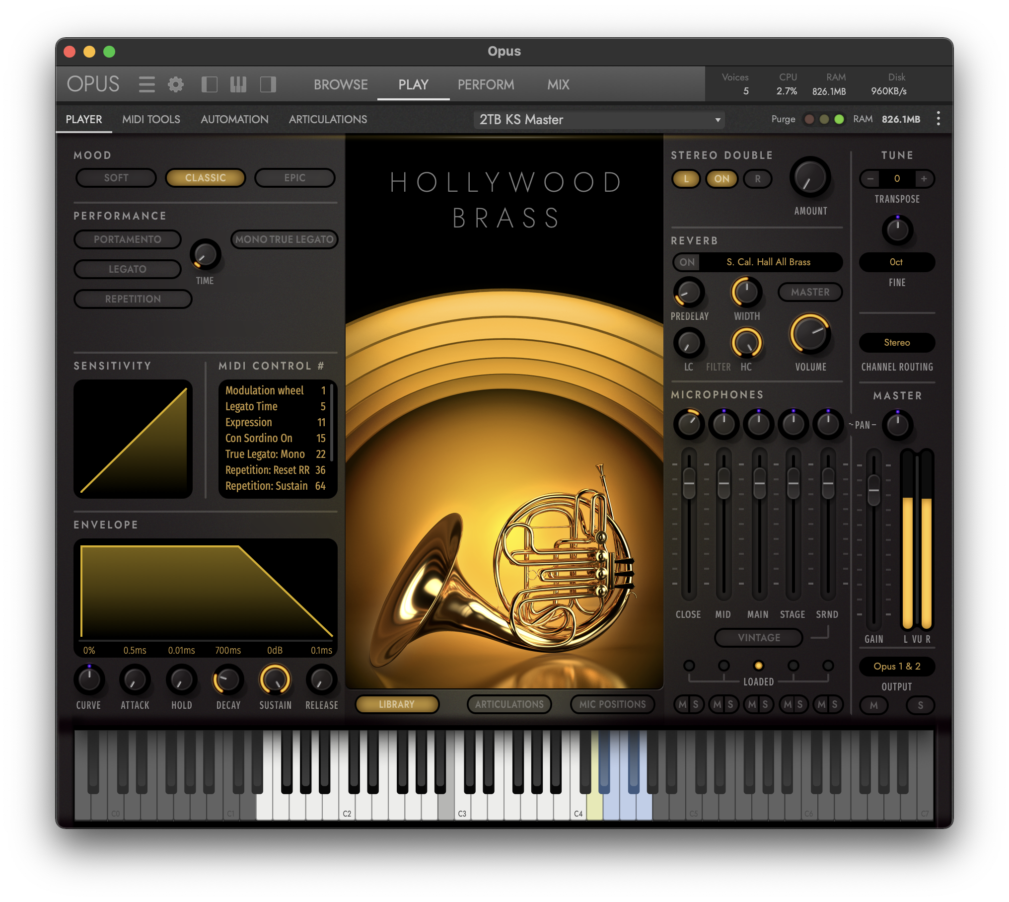 Hollywood Orchestra Opus Edition Interface - Hollywood Brass - Classic