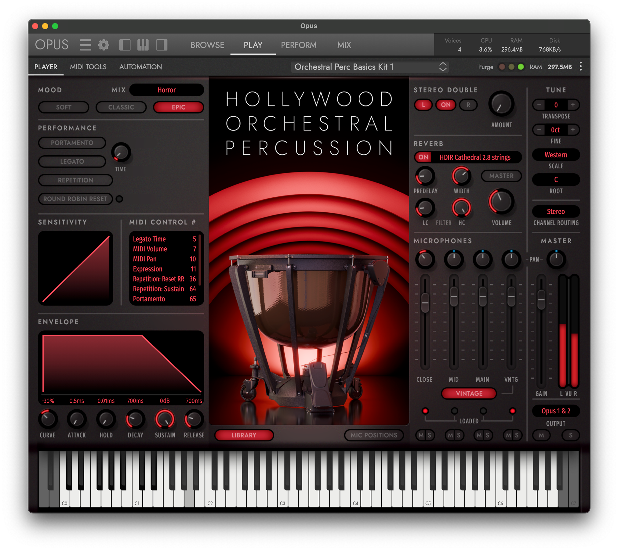 Hollywood Orchestra Opus Edition Interface - Hollywood Orchestral Percussion - Epic