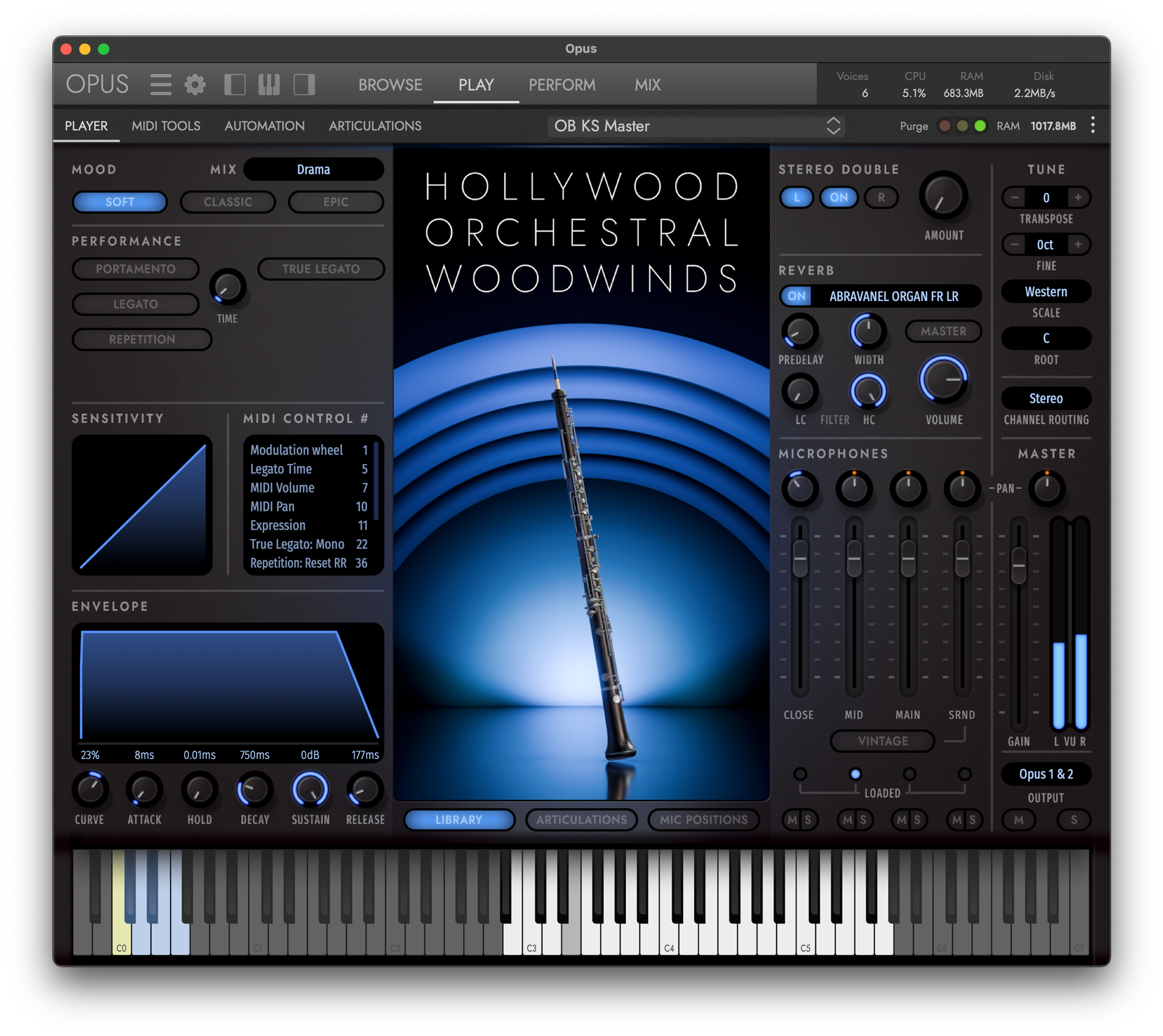 Hollywood Orchestra Opus Edition Interface - Hollywood Orchestral Woodwinds - Soft