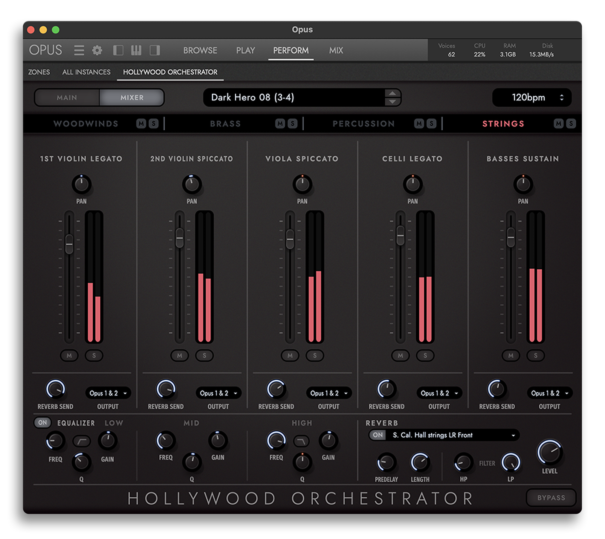 Hollywood Orchestrator - Mixer View